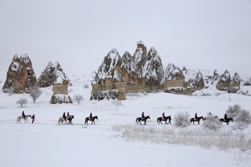 Kapadokya kışın at gezisi